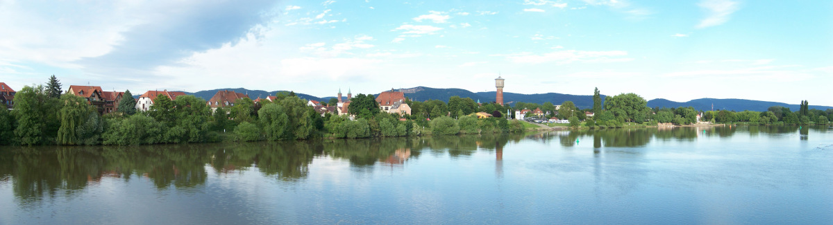 Ladenburg Neckarufer Panorama von Christian Wagner